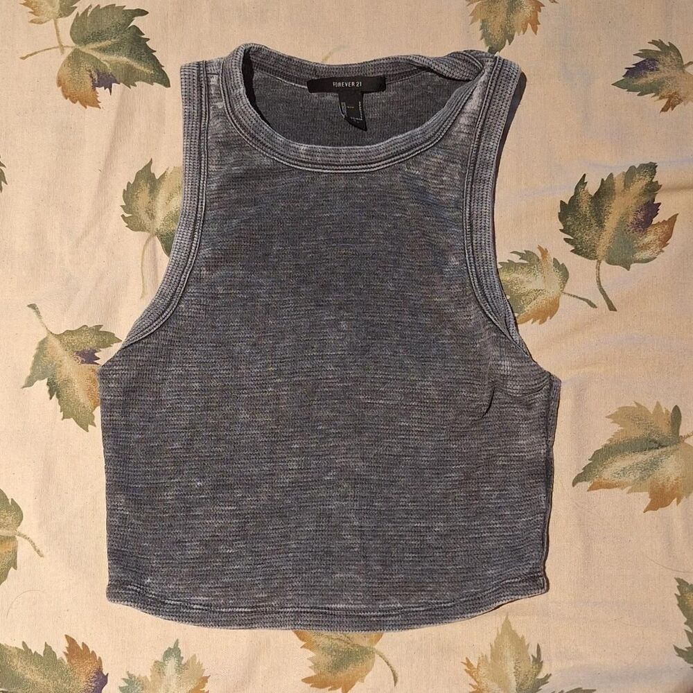 Forever-21 Women's Grey and Blue Vest